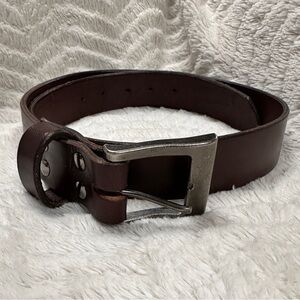 Gray Eagle Maker Brown Rugged Leather Belt for Men, 37" to center hole
